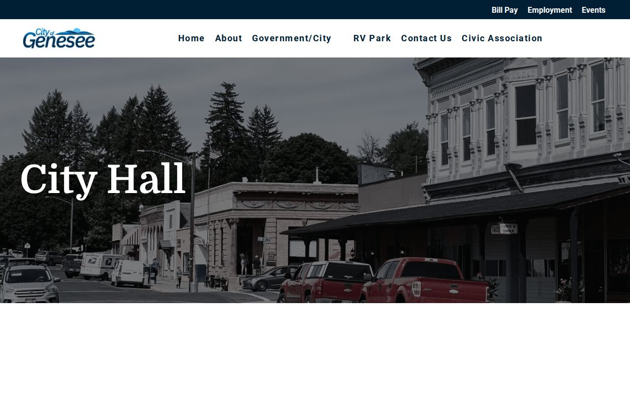 Latah County Genesee City Hall public records contact source